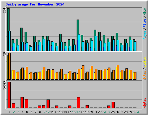 Daily usage for November 2024