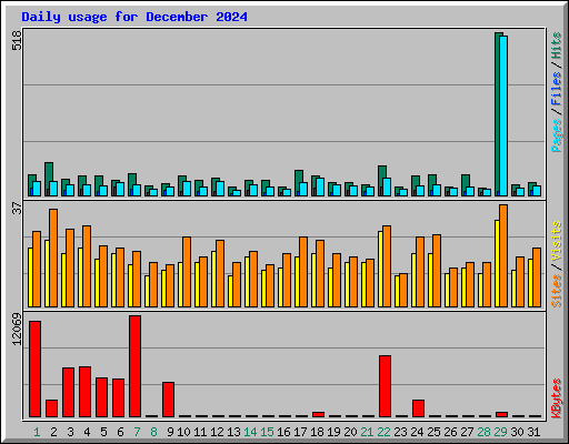 Daily usage for December 2024